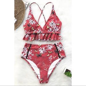 Cupshe || HAPPY TOGETHER HIGH-WAISTED BIKINI SET
